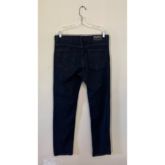 Michael Kors Mens 34" X 32" Tailored Fit Dark Blue Denim Jeans High Waist - Picture 2 of 6
